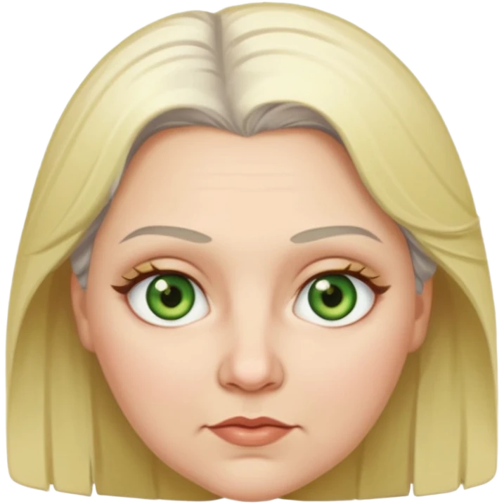 Overweight, blonde and grey haired female with golden green Hazel eyes having a bad week rolling eyes emoji