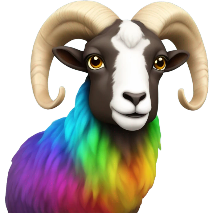 Ram with rainbow horns emoji