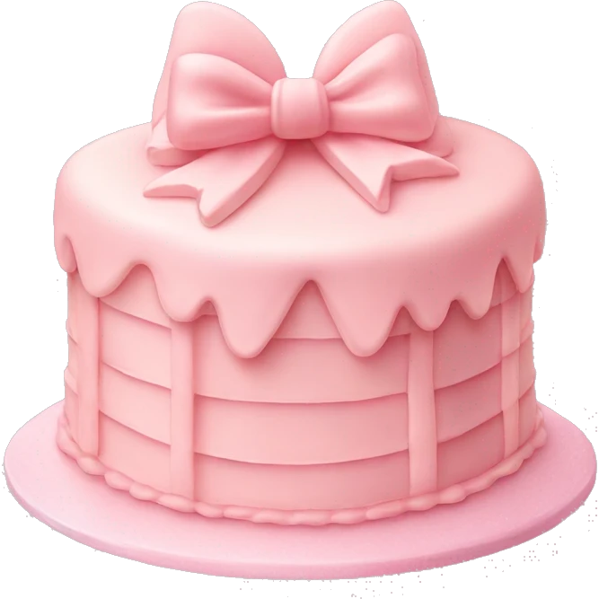 Light pink cake with bows and vintage frosting design  emoji