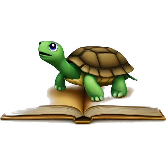 a turtle on a book emoji