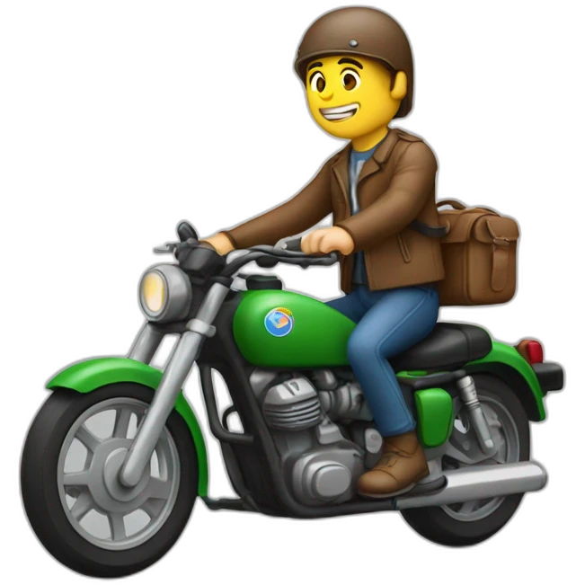Un homme sur une moto emoji