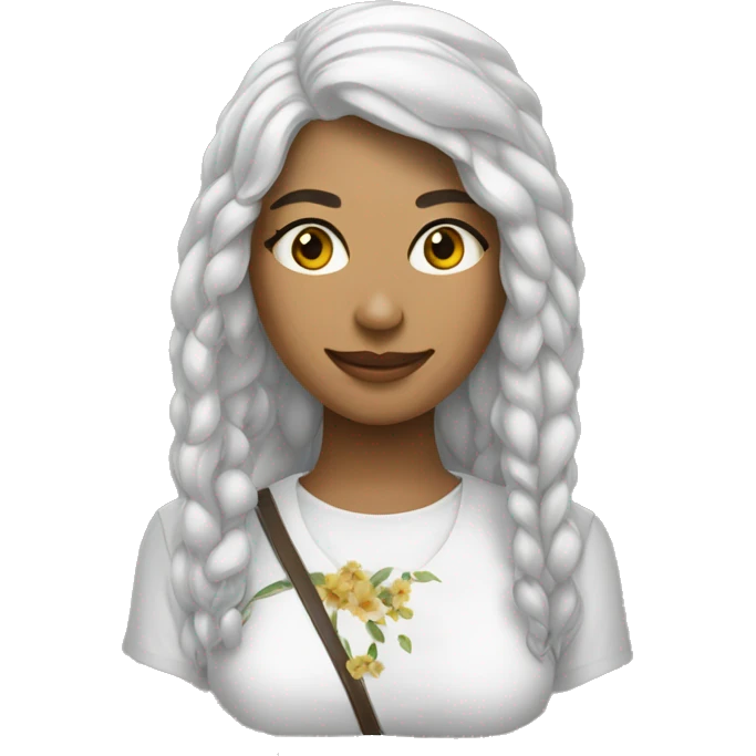 Темная девушка с трехцветной кошкой emoji