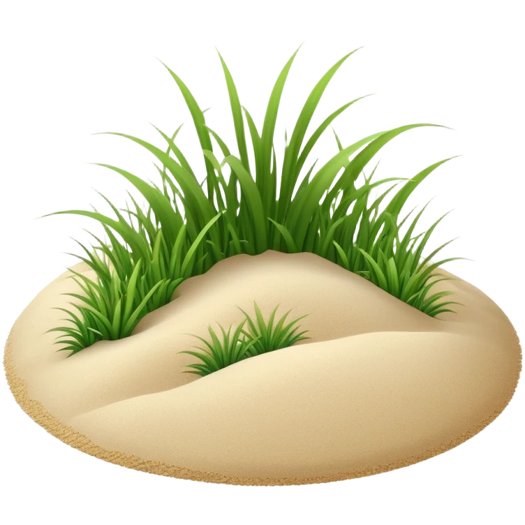 generate realistic detailed grass in 3d style with small sand  emoji