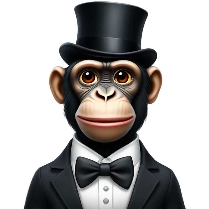 Chimpanzee butler red lips emoji