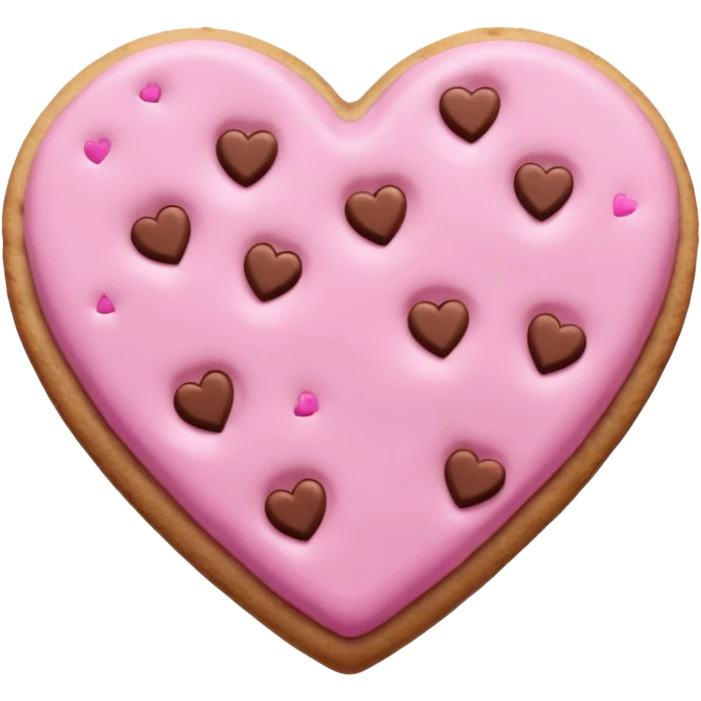 Heart cookie with pink chips  emoji