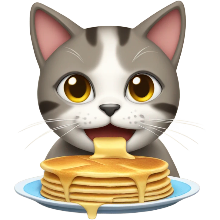 Cat eating pancakes  emoji