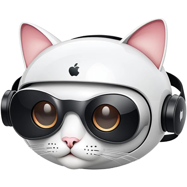 Apple Vision Pro 9 VR headset with cat logo on it  emoji
