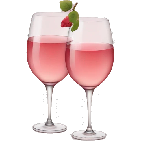 Two glasses of rose wine are clinking emoji
