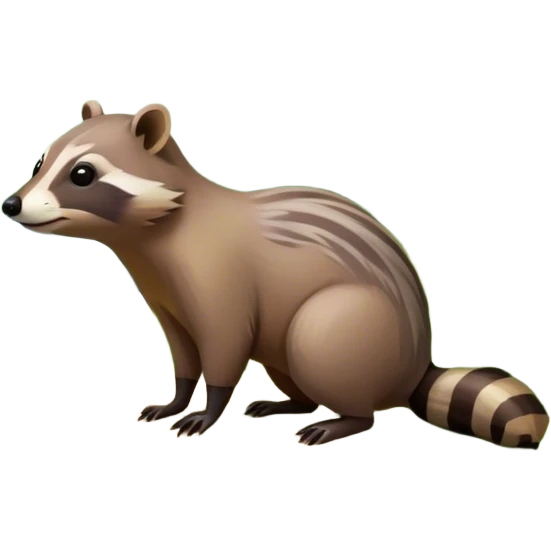 Collage of a raccoon and capybara in a lush, vibrant forest. The raccoon curiously looks around, while the capybara rests peacefully near a stream. The forest is full of green trees, leaves, and soft sunlight. A serene and natural background. emoji
