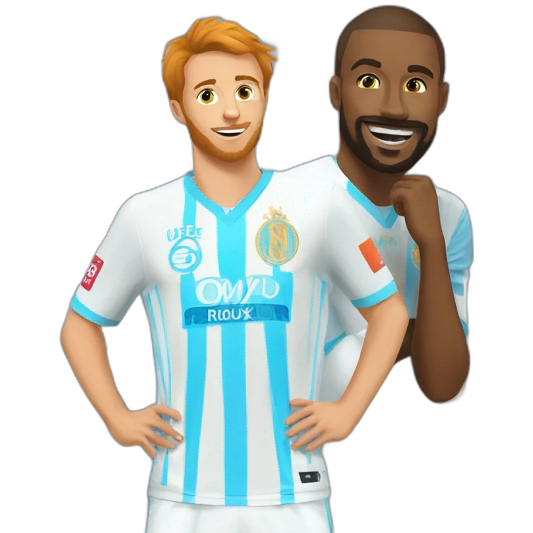 Chat roux en olympique de marseille emoji