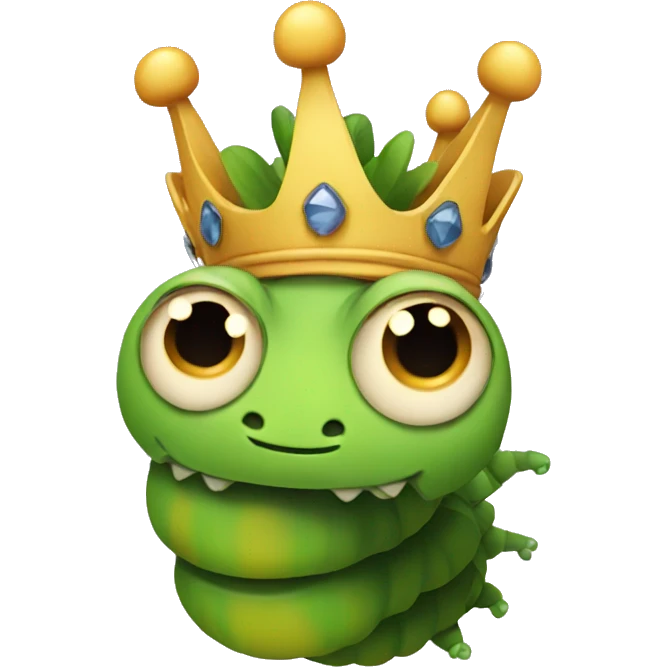 Caterpillar with a crown emoji emoji