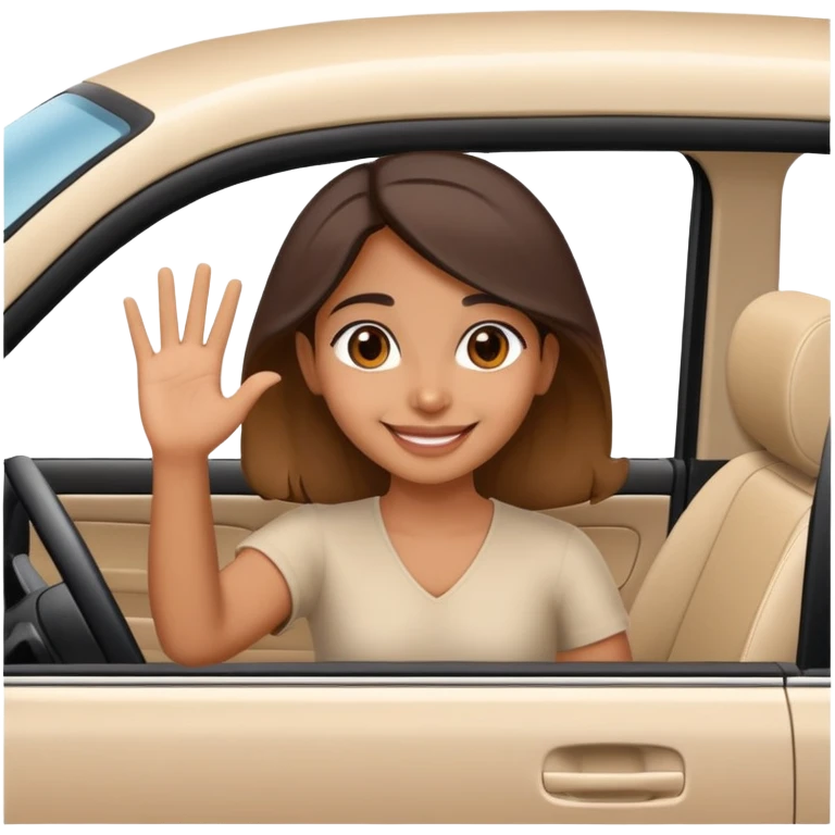 bengali girl waving in car emoji