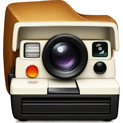 polaroid berwarna putih dan ber texture kasar di tengahnya kosong emoji