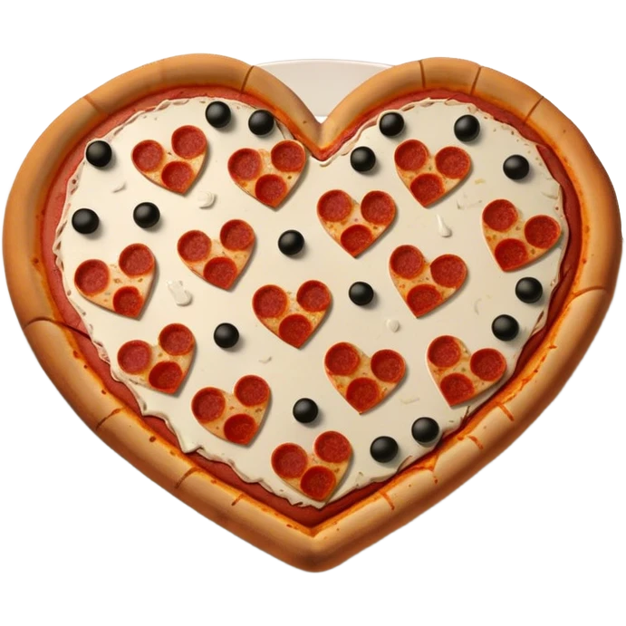 pizza in the shape of a broken heart for Valentine's Day emoji