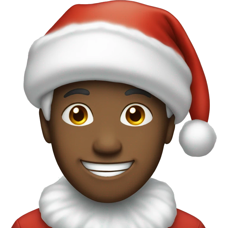 smiling boy with Santa hat emoji