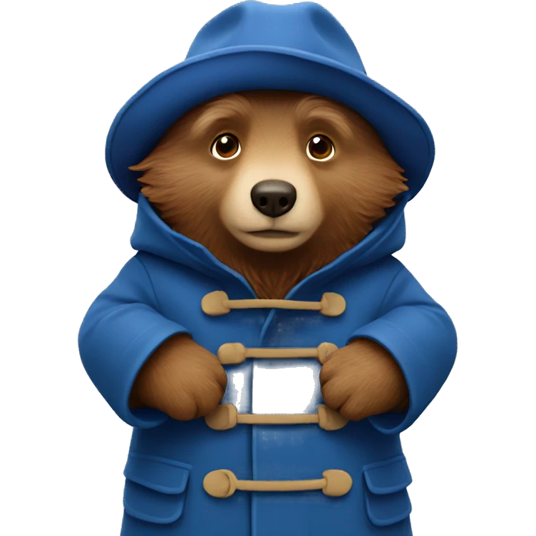paddington bear wearing blue coat emoji