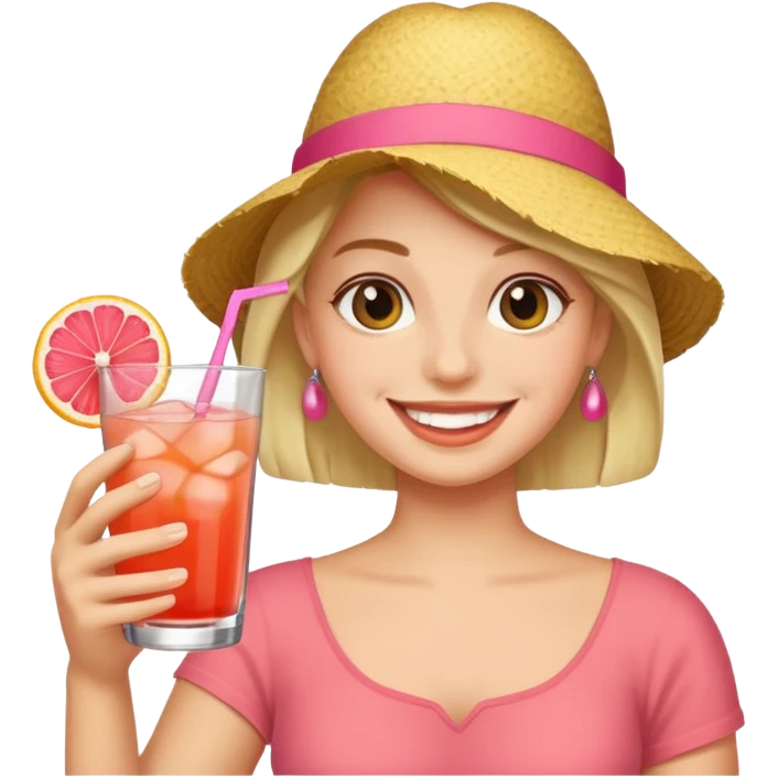 smiling emoji with a Paloma drink  emoji