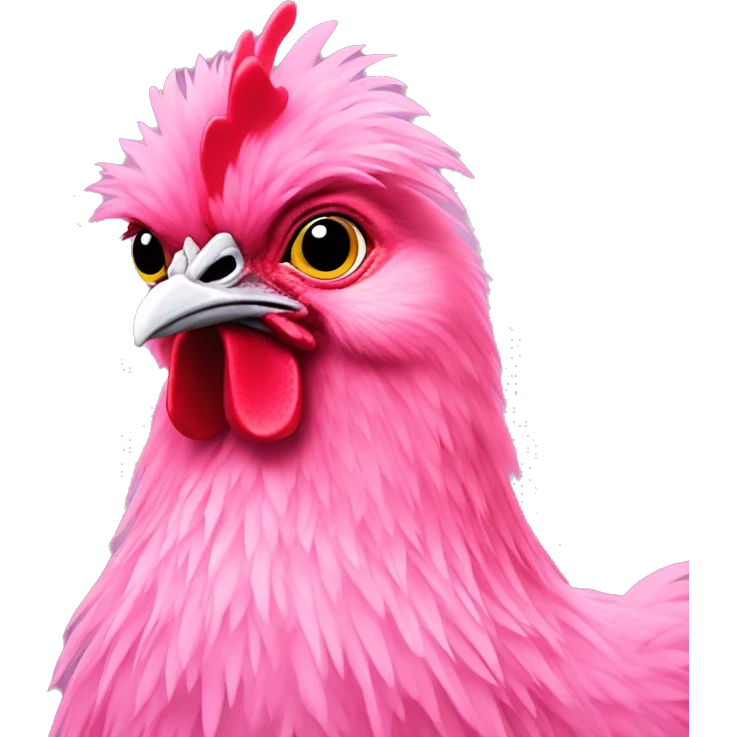 Pink silkie chicken emoji