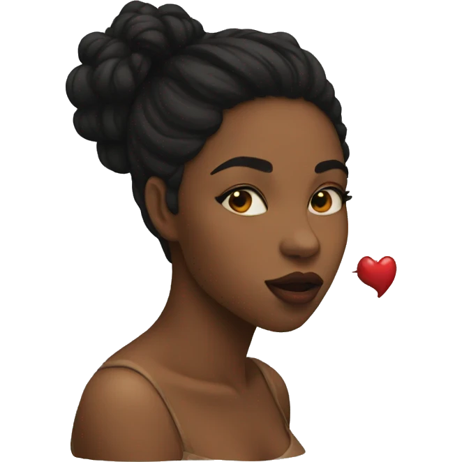 Black woman kiss emoji
