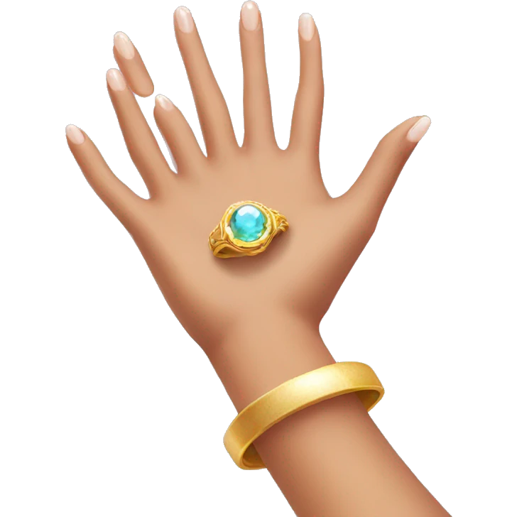woman's hand with a magical ring emoji
