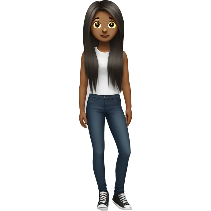 girl undercut with long hair emoji