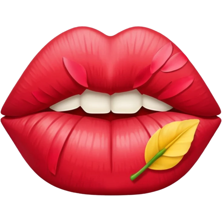 Lips made of flower petals emoji