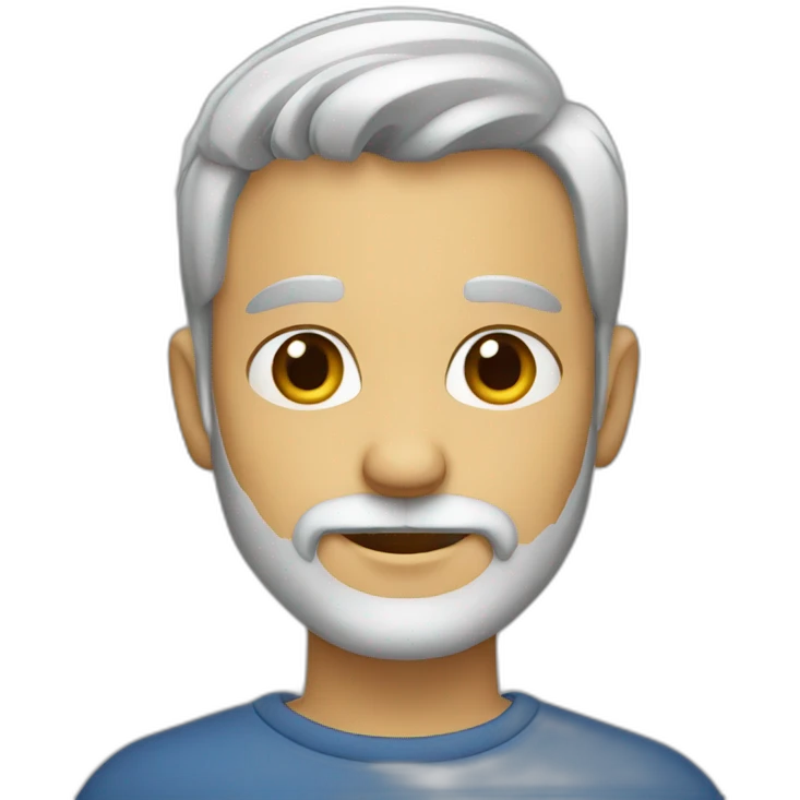old young guy with beard and little hair emoji