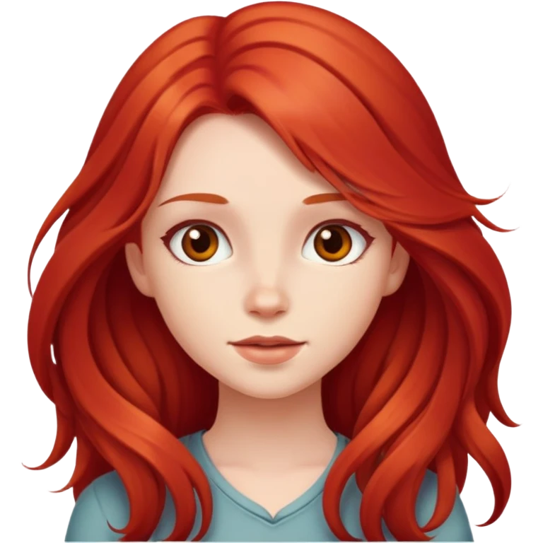 Cute girl with red long hair charismatic  emoji