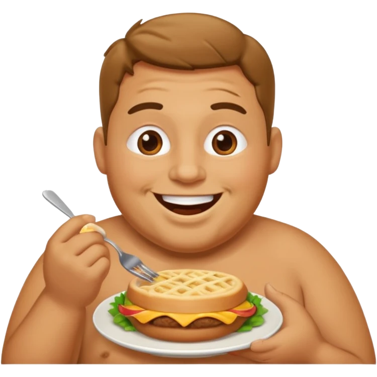 funny and full faty body man eat emoji