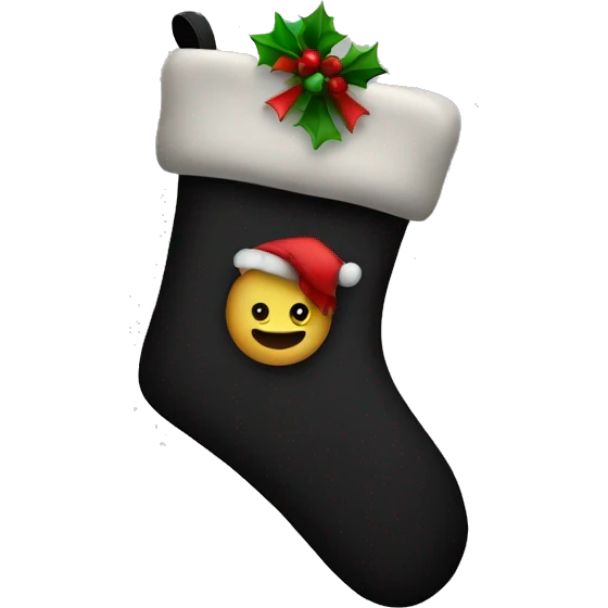 Black Christmas stocking emoji