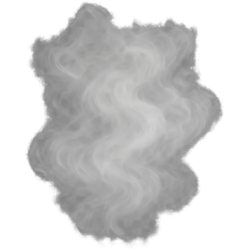 a swirling white mist cloud, slightly see-through, not very dense, like walking in a steam room, transparent background emoji