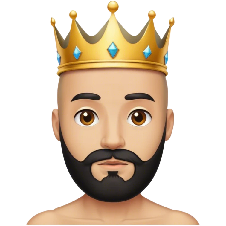 bald guy with black beard and a crown emoji