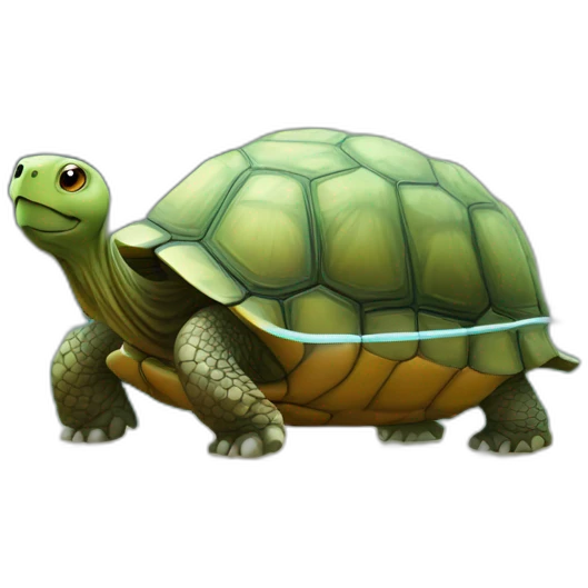 tortoise in front of the glass emoji