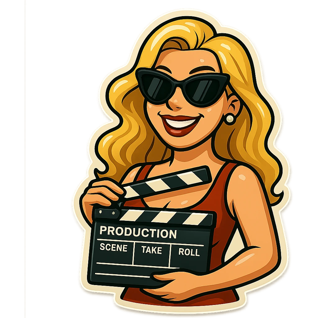 Remove the background from this cartoonish Hollywood film star emoji, keeping the style and subject unchanged. emoji