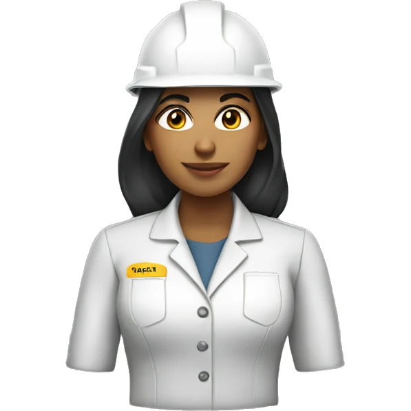 Indian woman electrical engineer with white helmet  emoji