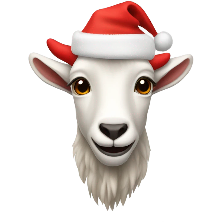 Mountain goat with Santa hat emoji