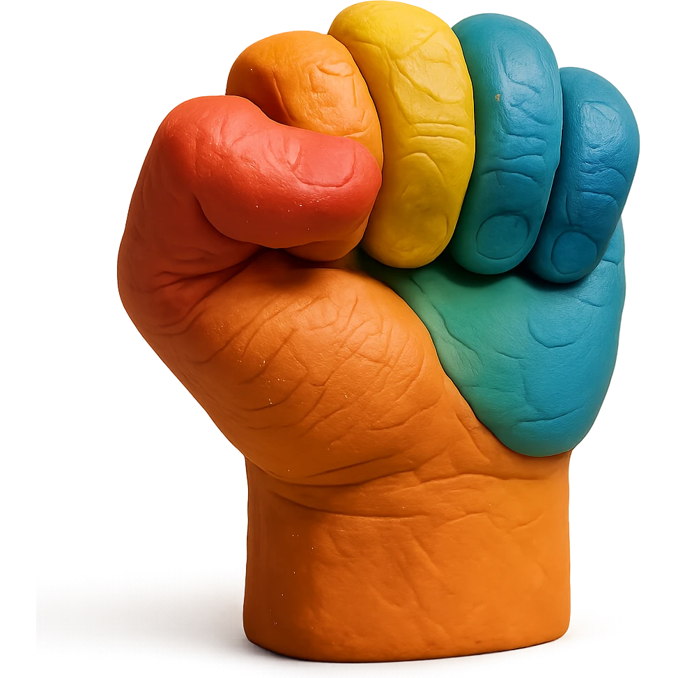 a closed fist, claymation style, no text emoji