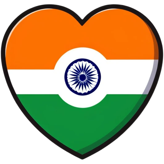 Indian flag in heart shape emoji