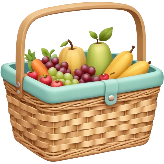 Pastel woven cute picnic basket emoji