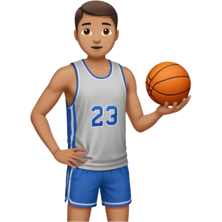 A man with a basketball, shooting it emoji