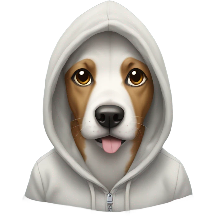 Dog wearing a hoodi emoji