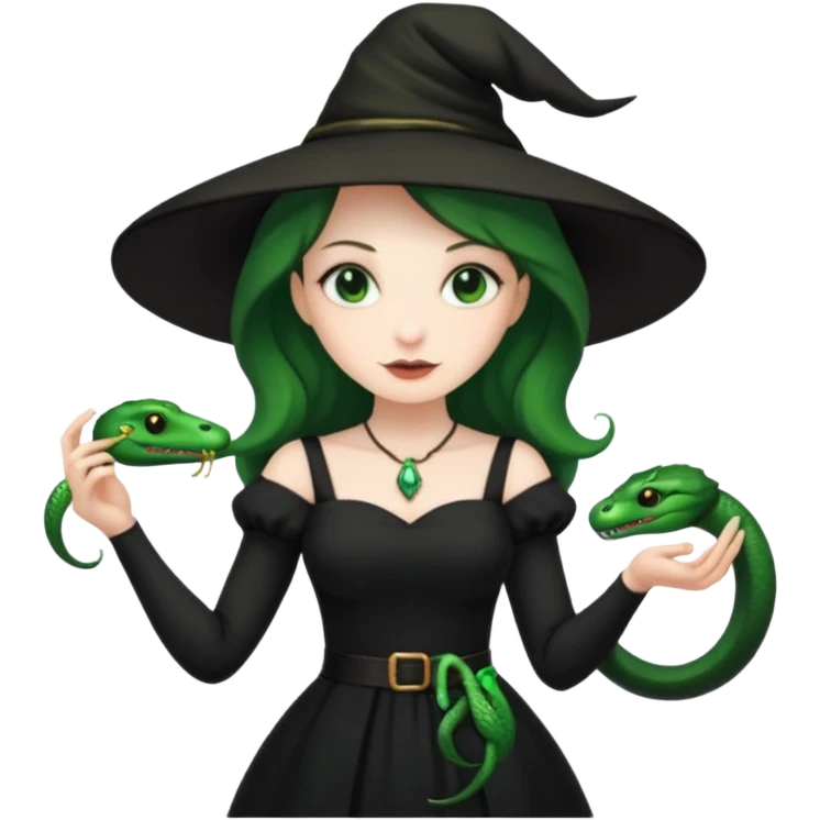 Witch with a snake emoji