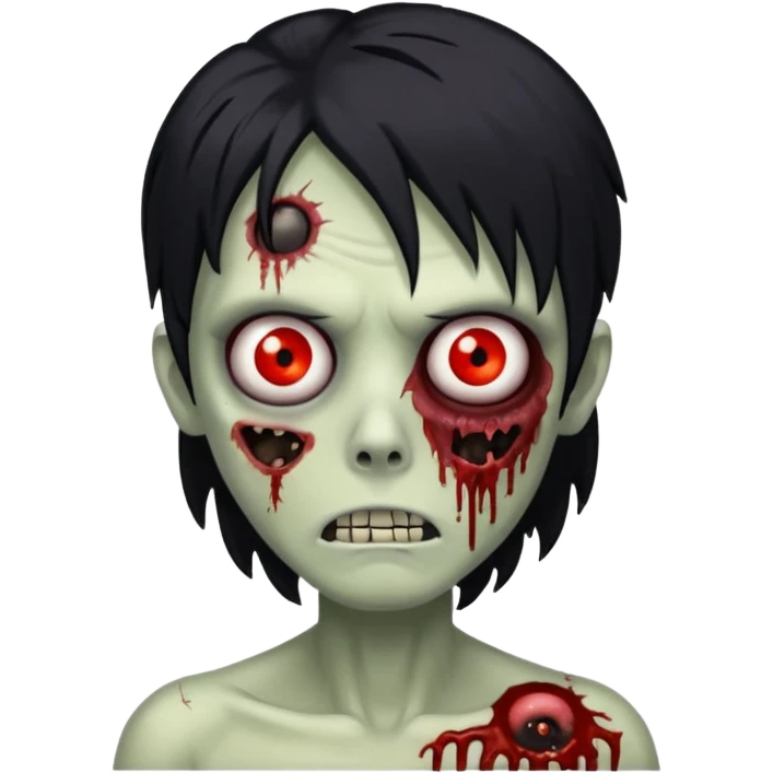 🧟‍♂️ with black scene hair and a little more human looking emoji