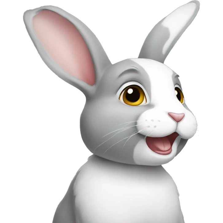 grey and white rabbit emoji