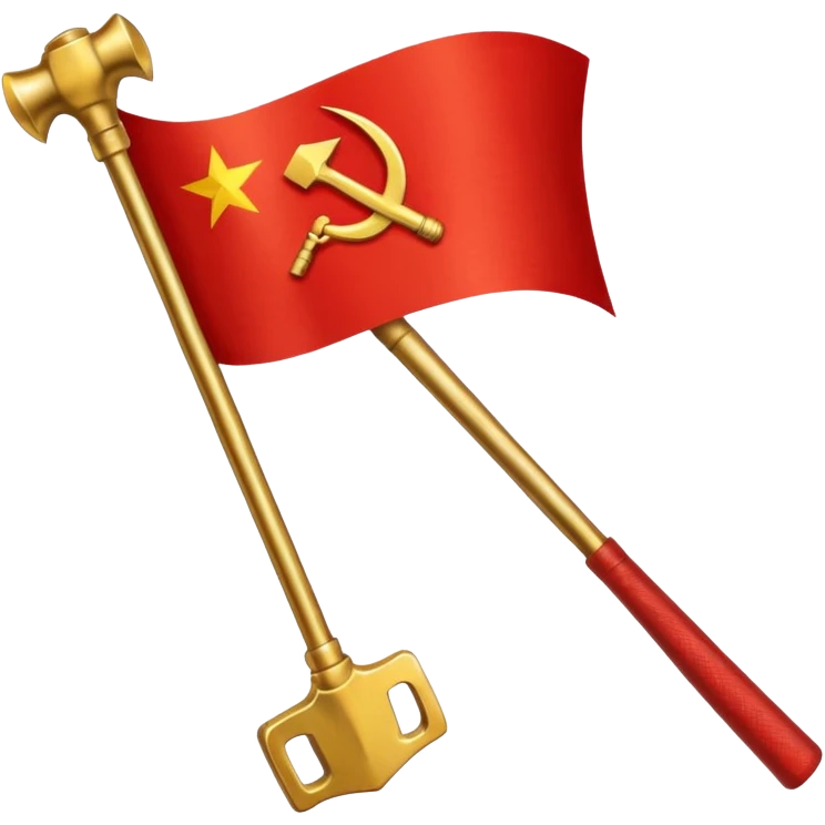 bandera de la Unión Soviética con martillo y hoz emoji