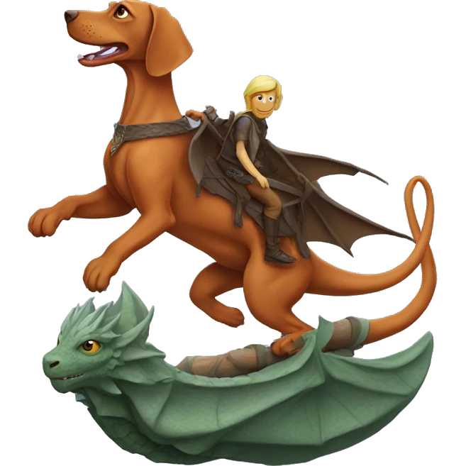 Vizsla riding dragon  emoji