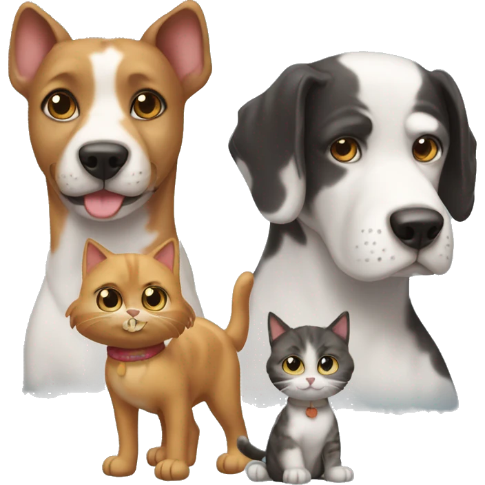3 dogs 2 cats emoji