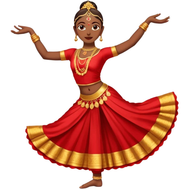 Bharatanatyam dancer in a full length dance pose emoji