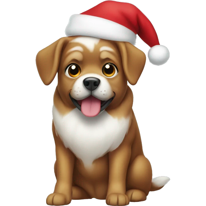 A dog dressed as santa claus  emoji