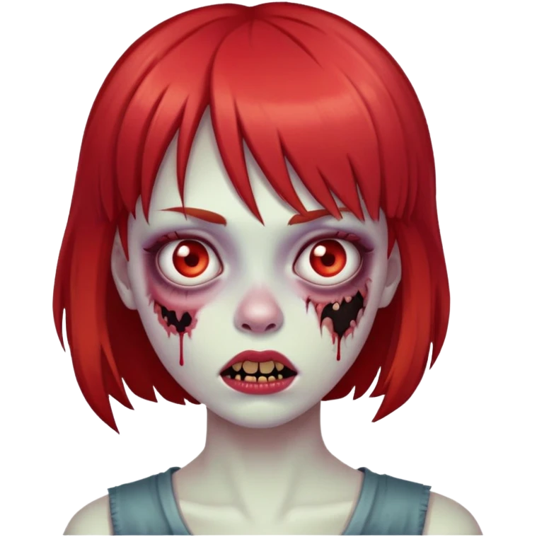 Garota de franja ruiva zombi emoji iOS 18 emoji